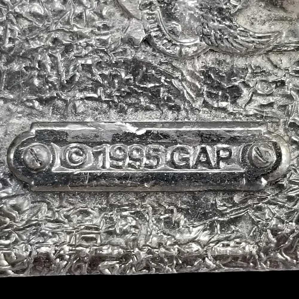 1995 Craftsman Eat My Dust‎ Belt Buckle Sears Circular Saw Pewter USA Made